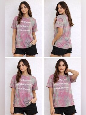 Flag Nor Fail Tie Dye Graphic T Shirt Pink Green Streetwear Tee Men’s Medium